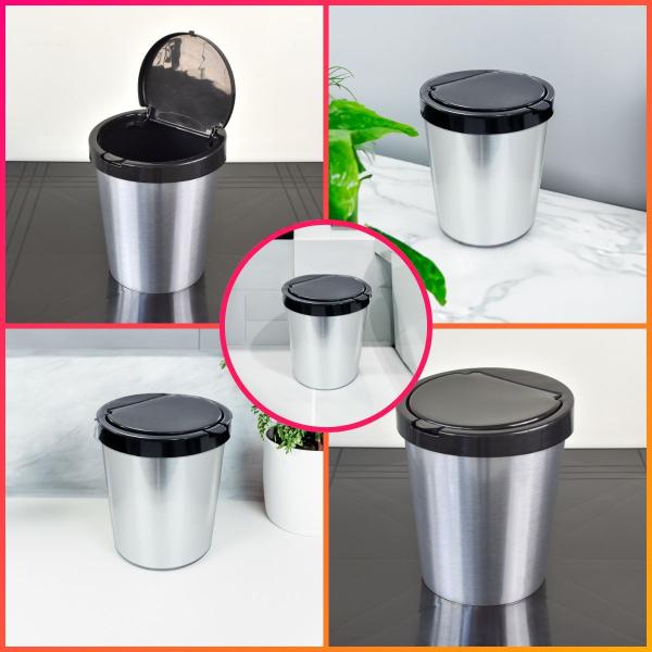 Imagem de Kit 2 Lixeira Cesto Cozinha Banheiro 10l Inox