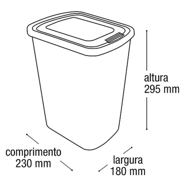 Imagem de Kit 2 lixeira com tampa 9 litros click label de plástico pintura modelo inox em vermelho