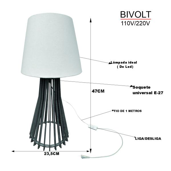 Kit 2 Luminária Abajur Decorativo Moderno Para Ambientes - TEMSHOP Imagem de Kit 2 Luminária Abajur Decorativo Moderno Para Ambientes