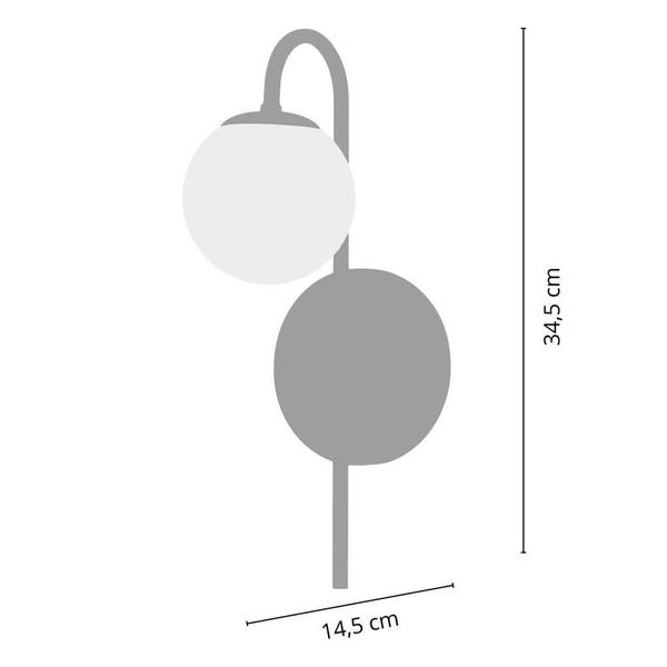 Imagem de Kit 2 Luminária De Parede Jabuticaba Interruptor Vidro Cobre