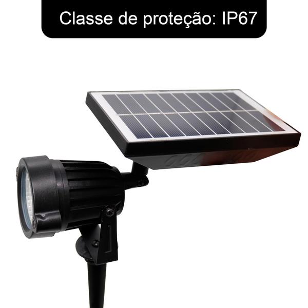 Imagem de Kit 2 Luminária Espeto Jardim Led Energia Solar 10w Quente