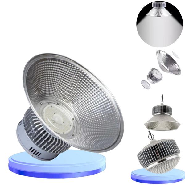 Imagem de Kit 2 Luminária Led Highbay Smd Ufo 100W Galpão Industrial  Frio 6500k Bivolt 110v-220v