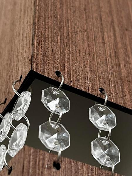 Imagem de Kit 2 Luminária Lustre Pendente Madeira Cristal