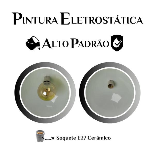 Imagem de Kit 2 Luminária Pendente Bala Com Interior Branco Com Fiação 110/220v