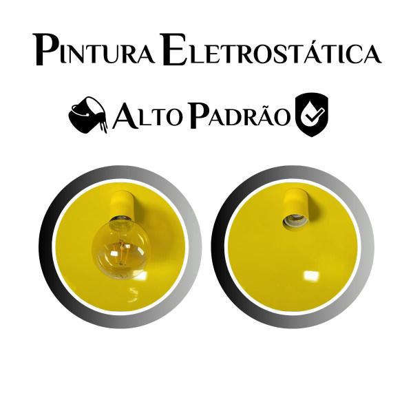 Imagem de Kit 2 Luminária Pendente Meia Lua 50cm Interior Amarelo Com Fiação 110/220v