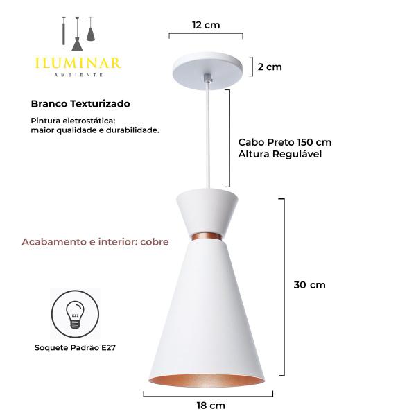 Imagem de Kit 2 Luminária Pendente Pequim 30 Cm Balcão Bancada Cozinha