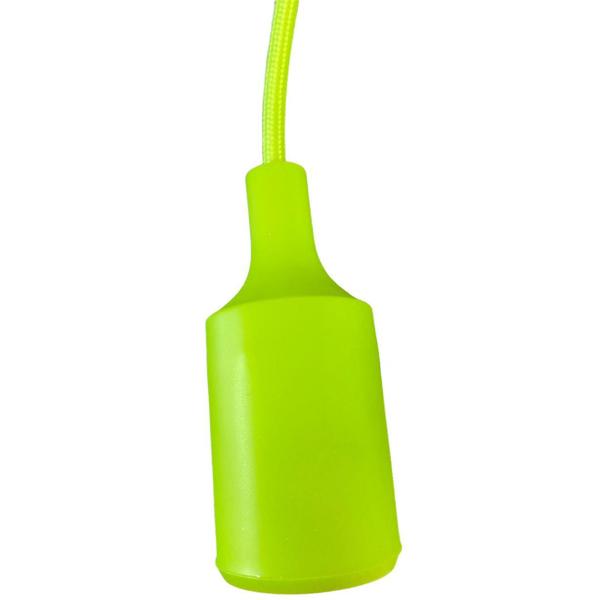 Imagem de Kit 2 Luminaria Pendente Silicone Verde Soquete E27 Bivolt