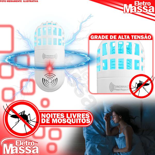 Imagem de Kit 2 Luminária Repelente Mata Mosquito Elétrico Pernilongo Insetos Luz LED Bivolt