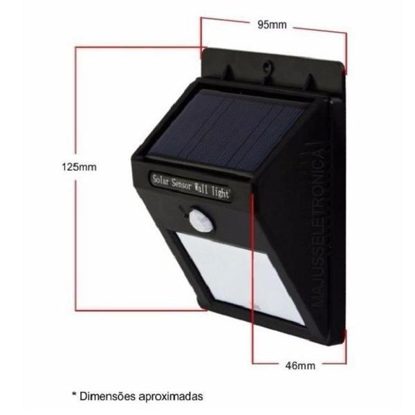 Imagem de Kit 2 Luminária Solar Jardim Iluminação Residencial 30 Leds