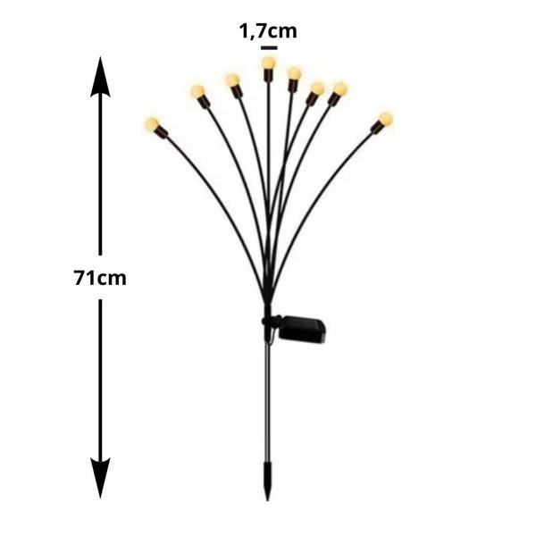 Imagem de Kit 2 luminária solar vagalume espeto jardim LED branco quente