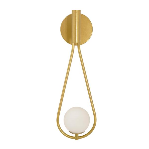 Imagem de Kit 2 Luminárias Arandela Gota Tubo Globo Vidro Hall Dourado