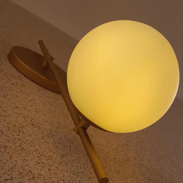 Imagem de Kit 2  Luminárias Arandelas Parede Globo 12 Moderno Dourado