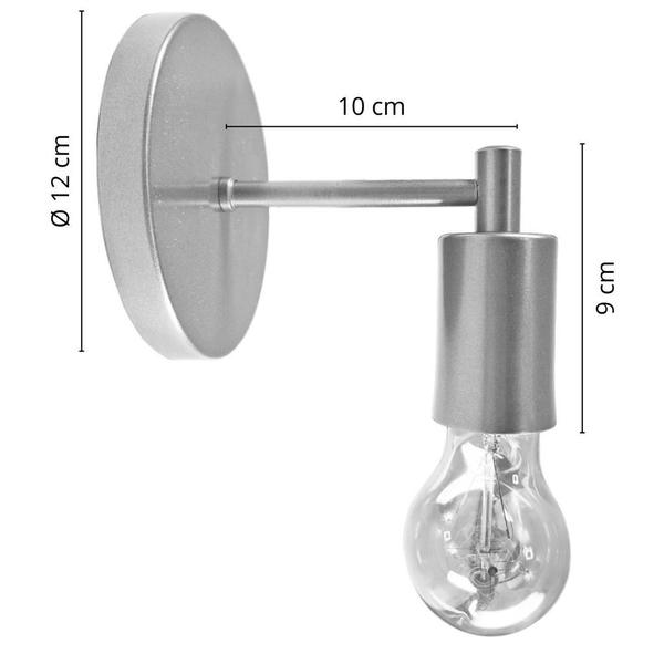 Kit 2 Luminárias de Parede Arandela Cama Sala Quarto Prata - SingleLight Imagem de Kit 2 Luminárias de Parede Arandela Cama Sala Quarto Prata
