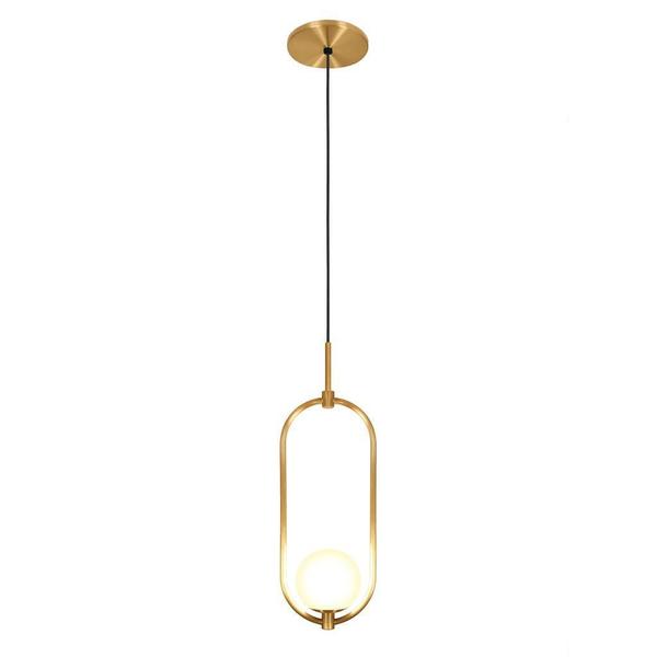 Imagem de Kit 2 Luminárias Lustre Arco Dourado Globo Cama Quarto 43Cm