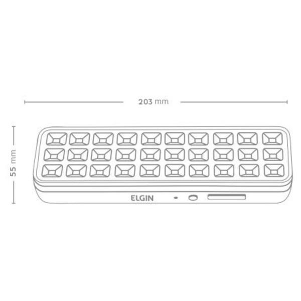 Imagem de Kit 2 Luminárias Luz De Emergência 30 Leds 2w Bivolt Elgin