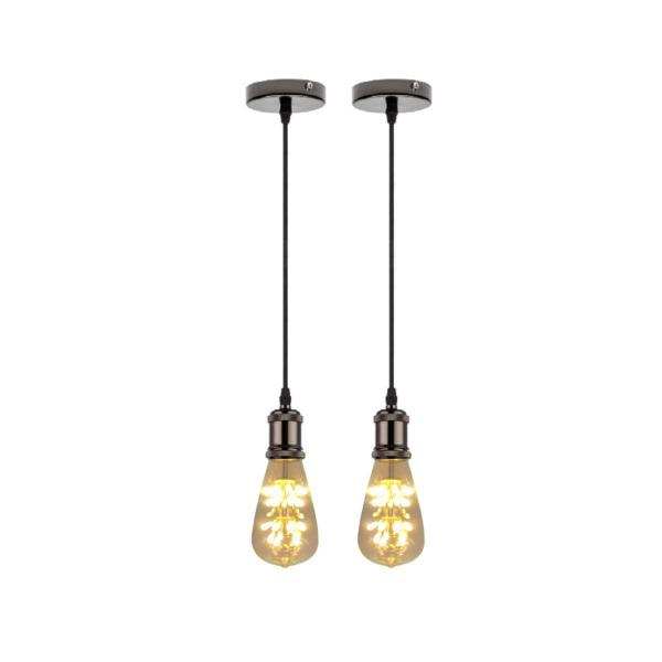 Imagem de Kit 2 Luminárias Pendente Bocal E27 Lâmpada Led Vintage Pêra