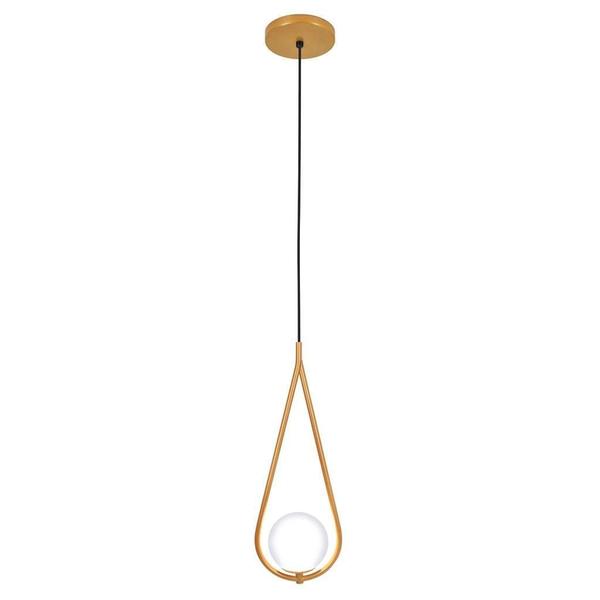 Imagem de Kit 2 Luminárias Pendente Gota Globo Vidro Quarto Dourado