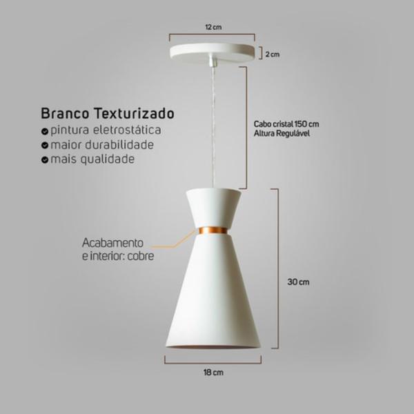 Imagem de Kit 2 Luminárias Pendente Pequim Interno Branco