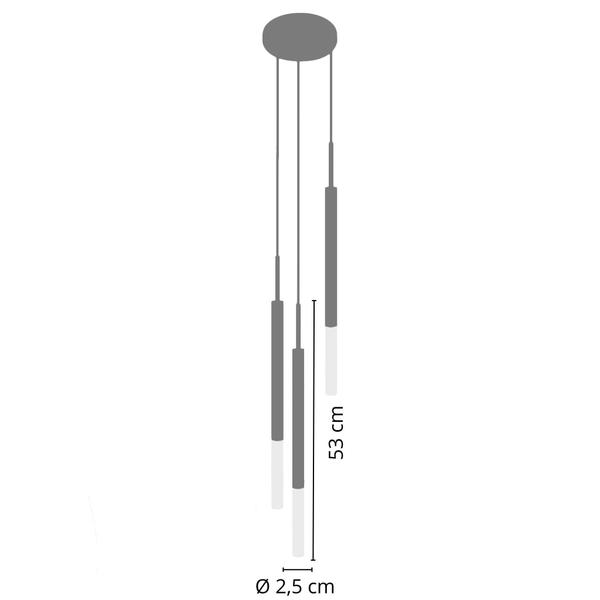 Imagem de Kit 2 Luminárias Pendente Teto Tubo Triplo Difusor Bronze