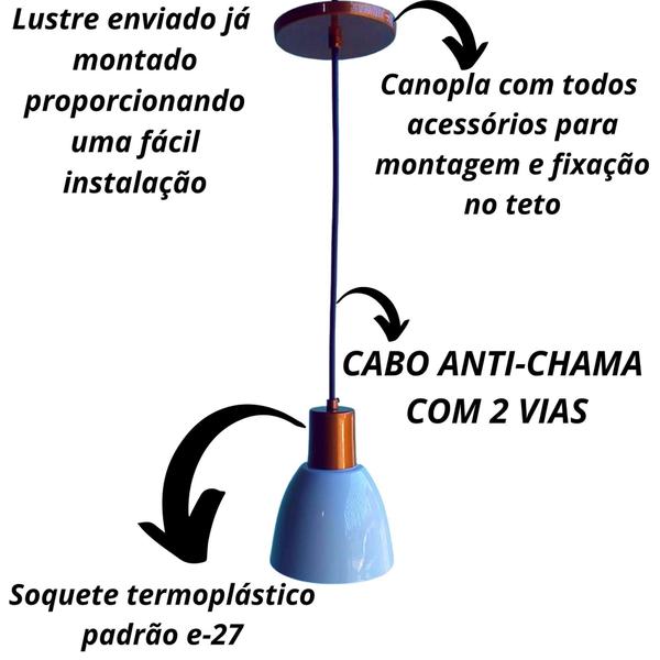 Imagem de Kit 2 Luminárias Pendentes Para Cozinha Balcão Sala Lavabo - MDM Artesanato