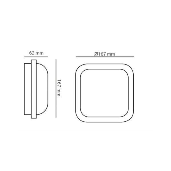 Imagem de KIT 2 Luminárias Quadrada Led Branca 15W 3000k Bivolt Ip65