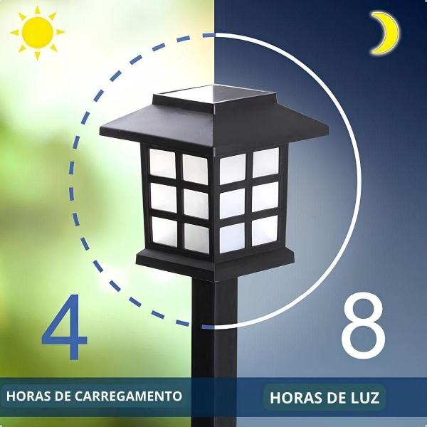 Imagem de Kit 2 Luminárias Solar Luz Led Jardim Iluminação Gramado