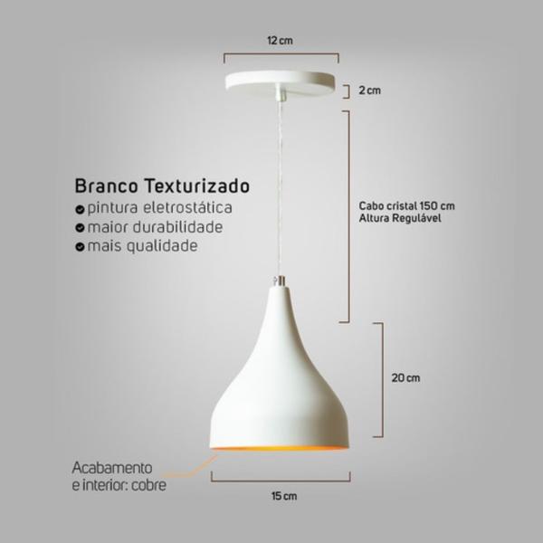 Imagem de Kit 2 Lustre Pendente Gota Branco Para Decoração