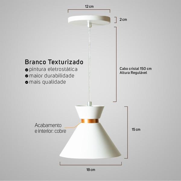 Kit 2 Lustre Pendente Mini Berlim Branco Para Garagem - Nova Lume Imagem de Kit 2 Lustre Pendente Mini Berlim Branco Para Garagem