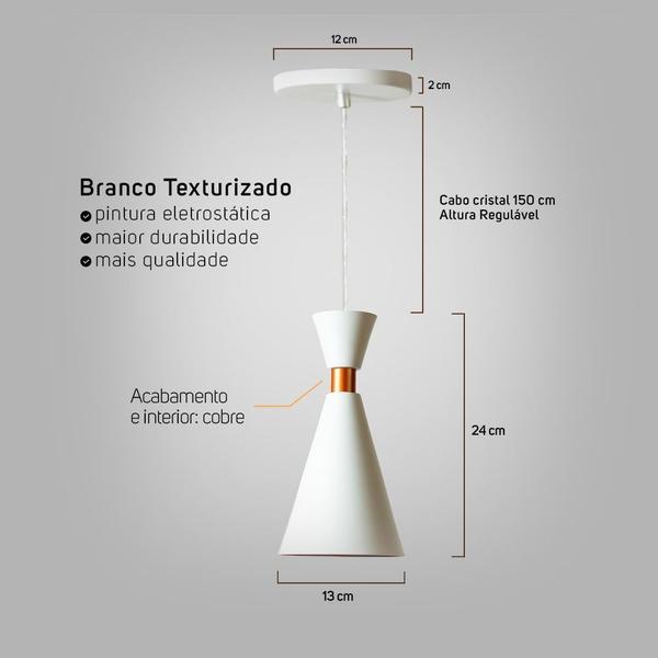 Imagem de Kit 2 Lustre Pendente Mini Pequim Branco Para Cozinha