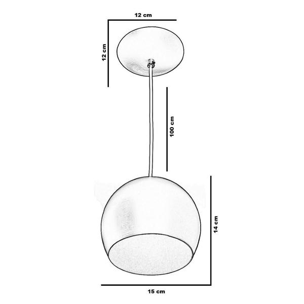 Imagem de Kit 2 Lustres Pendente Bola Pequena Alumínio 15cm Escovado