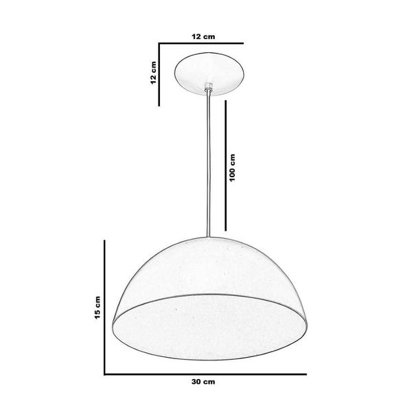 Imagem de Kit 2 Lustres Pendente Meia Lua 30cm Alumínio Soquete E-27 E