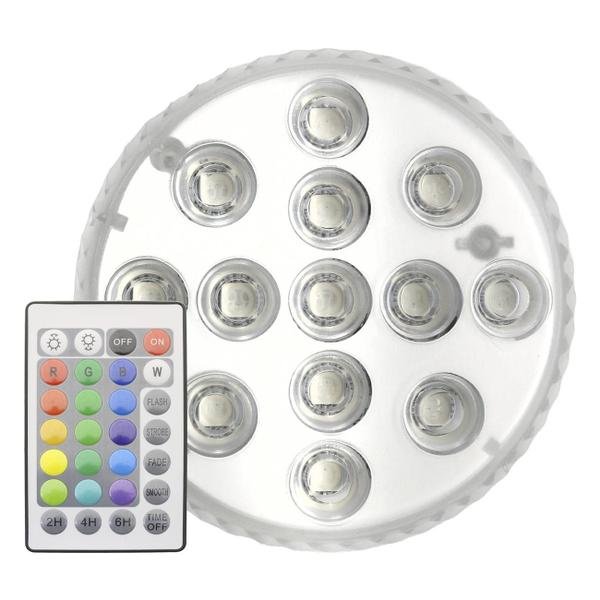 Kit 2 Luz Led Piscina Colorida Controle Remoto Pilha Ventosa - RY Imagem de Kit 2 Luz Led Piscina Colorida Controle Remoto Pilha Ventosa