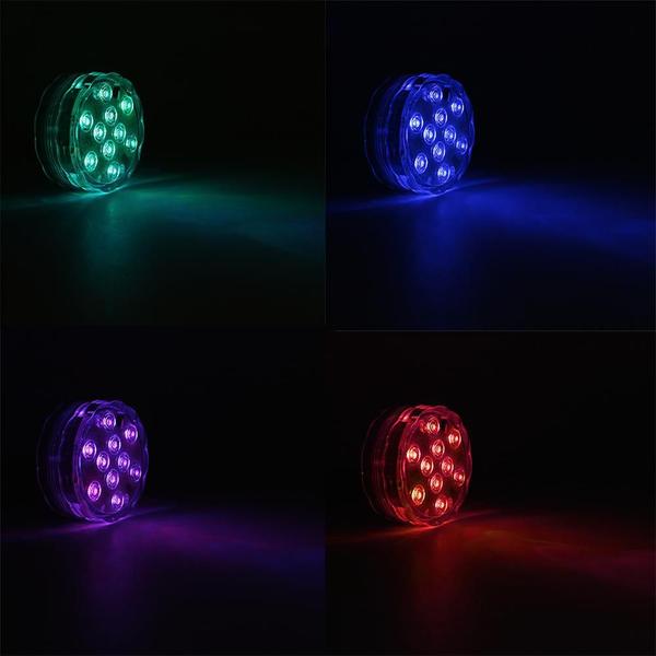 Imagem de Kit 2 Luz Led Piscina Colorida Controle Remoto Pilha Ventosa