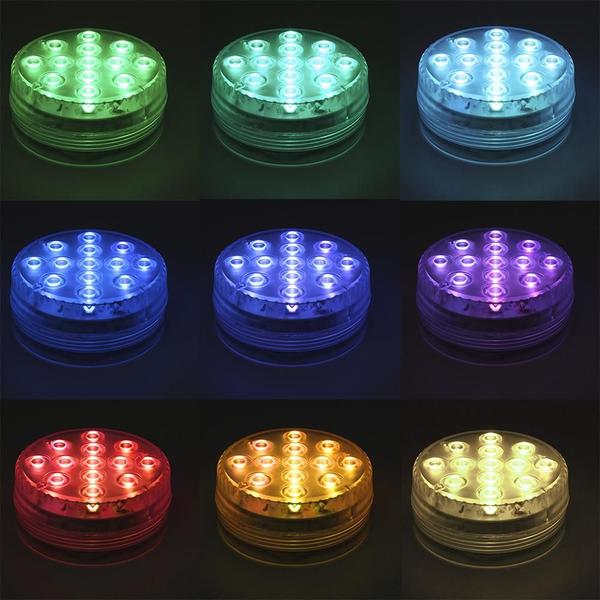 Kit 2 Luz Led Piscina Colorida Controle Remoto Pilha Ventosa - RY Imagem de Kit 2 Luz Led Piscina Colorida Controle Remoto Pilha Ventosa