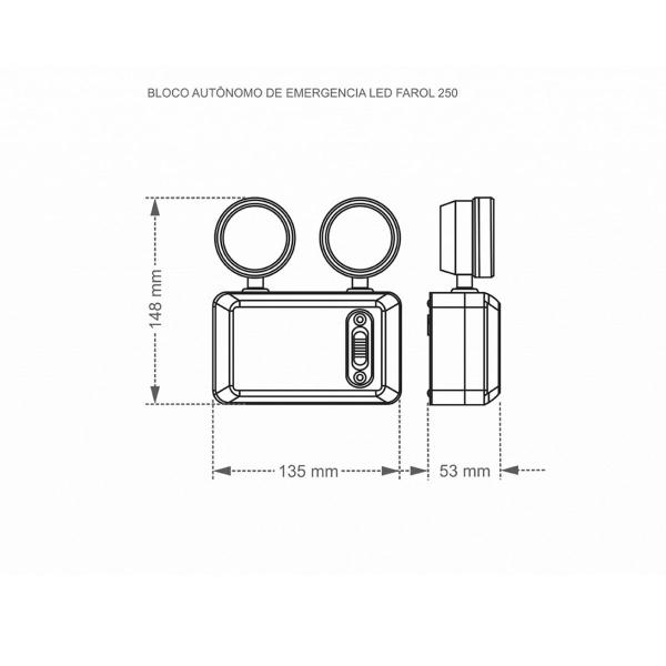 Imagem de Kit 2 luzes de emergência led taschibra 250 lumens