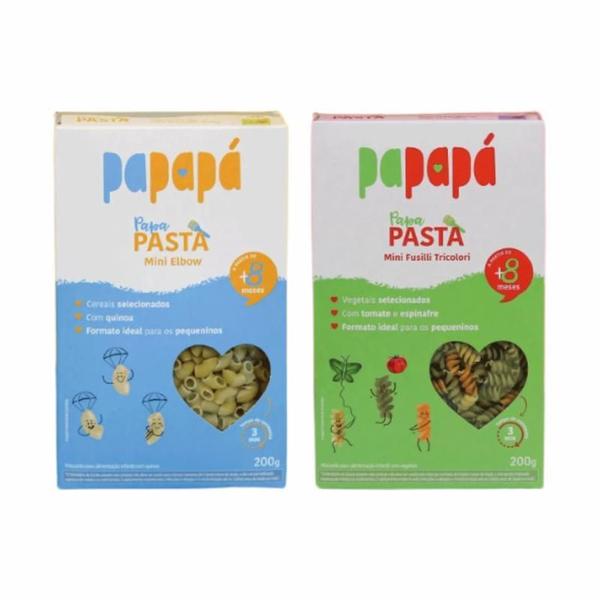 Kit 2 Macarrão Infantil Papapá: Mini Fusilli, Mini Elbow Imagem de Kit 2 Macarrão Infantil Papapá: Mini Fusilli, Mini Elbow