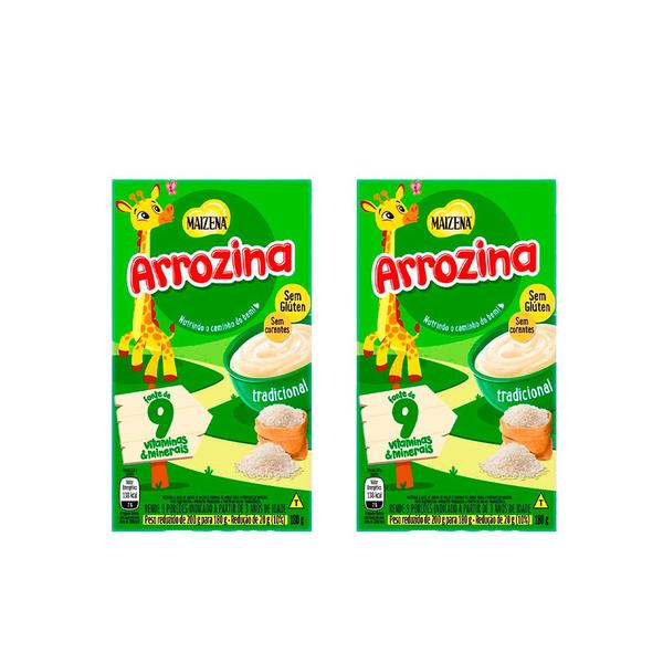 Kit 2 Maizena Arrozina Tradicional Amido De Milho Mingau 9 Vitaminas Papinha 180g Imagem de Kit 2 Maizena Arrozina Tradicional Amido De Milho Mingau 9 Vitaminas Papinha 180g