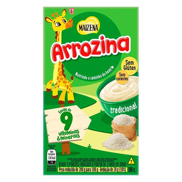 Imagem de Kit 2 Maizena Arrozina Tradicional Amido De Milho Mingau 9 Vitaminas Papinha 180g