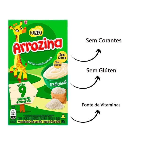 Kit 2 Maizena Arrozina Tradicional Amido De Milho Mingau 9 Vitaminas Papinha 180g Imagem de Kit 2 Maizena Arrozina Tradicional Amido De Milho Mingau 9 Vitaminas Papinha 180g