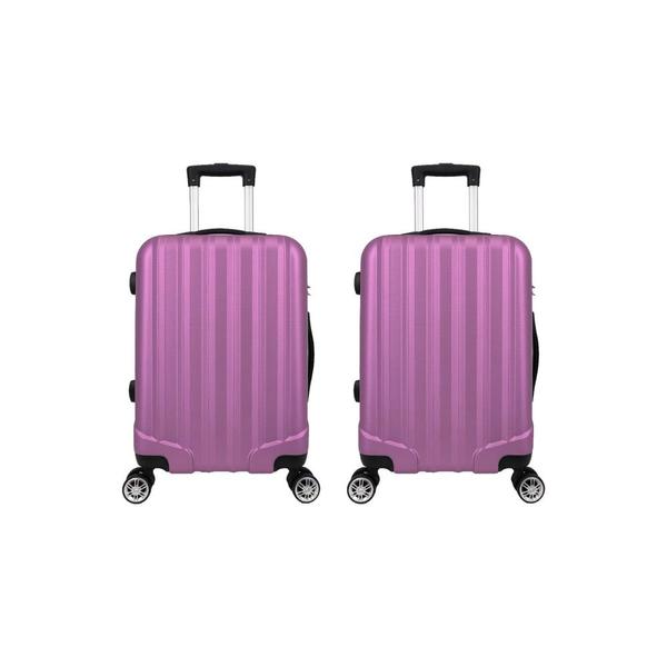 Kit 2 Malas de Bordo 10kg ABS 4 Rodas XH-A122 Rosa Prizi