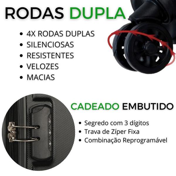 Imagem de Kit 2 Malas De Bordo Fibra Rígida ABS Padrão ANAC Rodas 360 - Tam P