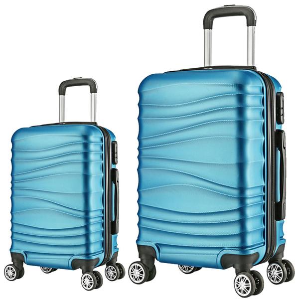 Kit 2 Malas De Viagem Azul Grande e Média em Abs 4 Rodinhas 360º - EAGLE Kit 2 Malas De Viagem Azul Grande e Média em Abs 4 Rodinhas 360º - EAGLE