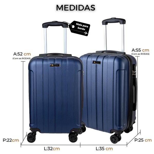 Imagem de Kit 2 Malas de Viagem Bordo Expansível 10kg p/pp rodas 360º