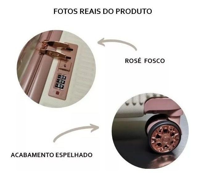 Imagem de Kit 2 Malas M E P Bordo Rodas Duplas 360 Cadeado Tsa Luxo