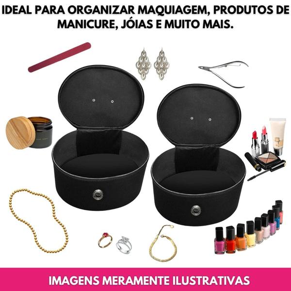 Imagem de Kit 2 Maleta Nécessaires Frasqueira Maquiagem Fashion Premium Casual Viagem - Cores