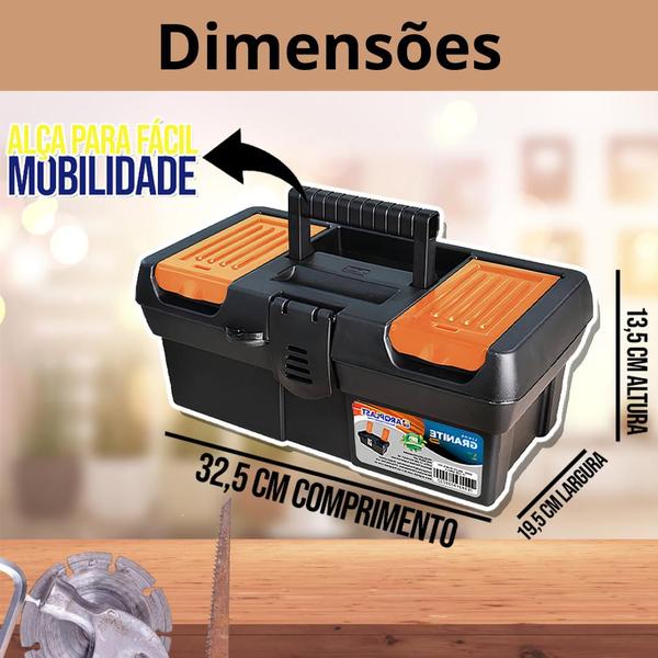 Kit 2 Maletas Caixa de Ferramentas Grande Reforçada Multiuso Organizador Resistente Cabe Makita Parafusadeira Eletricist - ArqPlast Imagem de Kit 2 Maletas Caixa de Ferramentas Grande Reforçada Multiuso Organizador Resistente Cabe Makita Parafusadeira Eletricist