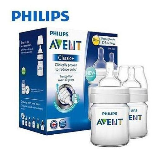 Imagem de Kit 2 Mamadeira Avent Anti Colica 125ml Antivazamento 0+ Mes