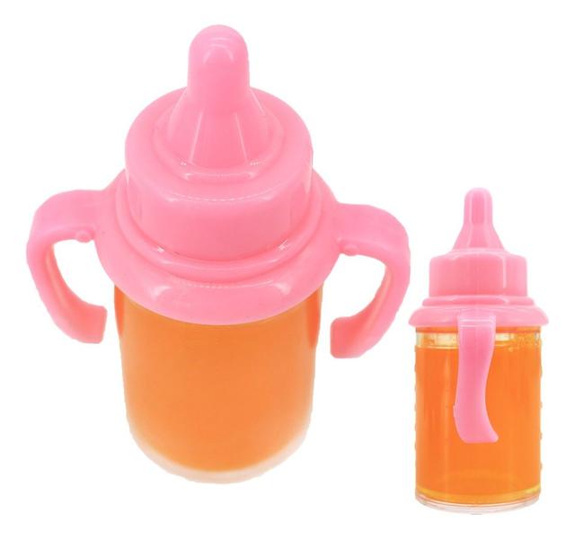 Imagem de Kit 2 Mamadeira Magica Baby Brinquedo Leite Suquinho Boneca