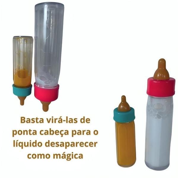 Imagem de Kit 2 Mamadeira Mágica Com Leite E Suco Para Bonecas Castela