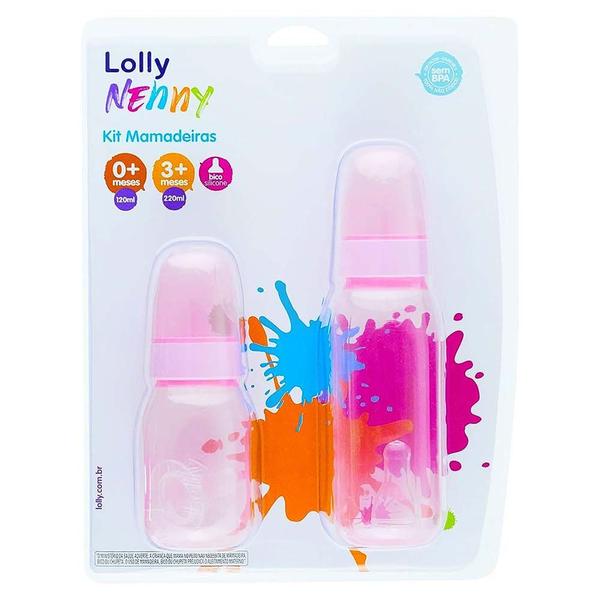 Imagem de Kit 2 Mamadeiras - 120-220ml - Rosa - Lolly Nenny